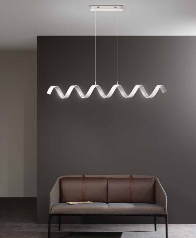 Sospensione LED spirale in alluminio bianco-argento o nero-oro 20W 1680LM 3000-4000°k HELIX-S4 Sospensione LED spirale in alluminio bianco-argento o nero-oro 20W 1680LM 3000-4000°k HELIX-S4